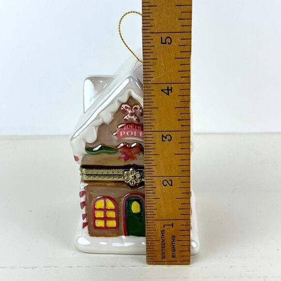 Mr Christmas Ceramic North Pole House Music Box Ornament - Picture 7 of 7